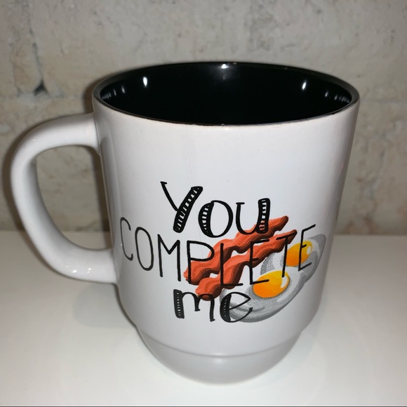 Coffee or tea mug bacon themed “you compete me” - Picture 1 of 4